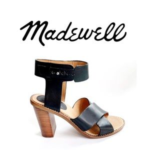 Madewell Frida Leather Sandal w/Chunky Heels